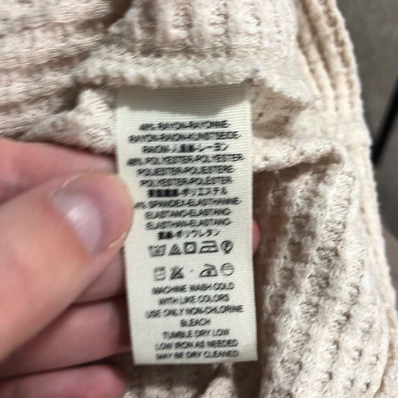 We The Free For Free People Beige Kitty Knit Thermal Size Medium - Picture 14 of 16